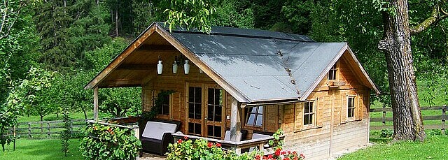 Gartenhaus mit Terrasse, Gartenhaus, Gartenhütte